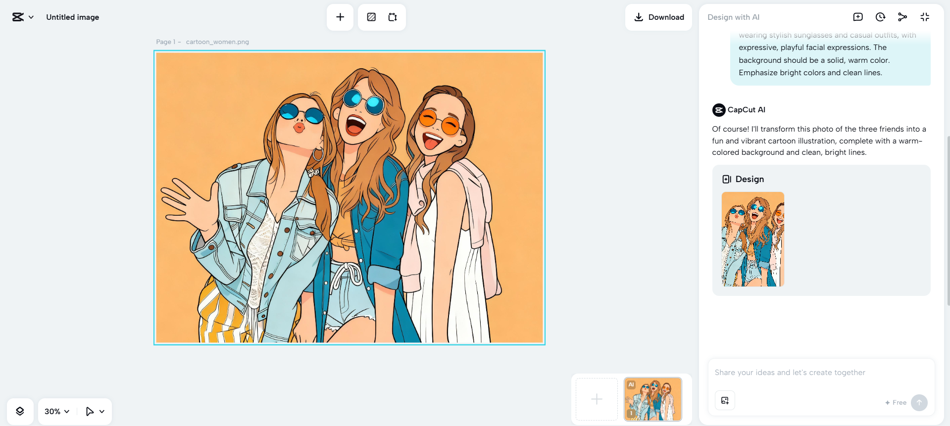 L'AI cartoonizer gratuito di CapCut Web