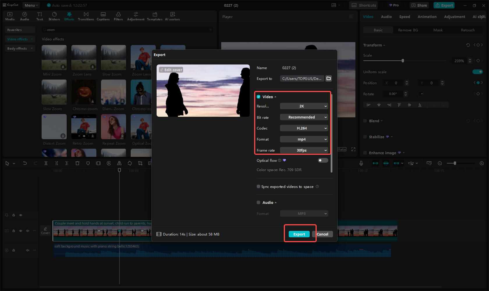 Exporter la vidéo dans CapCut