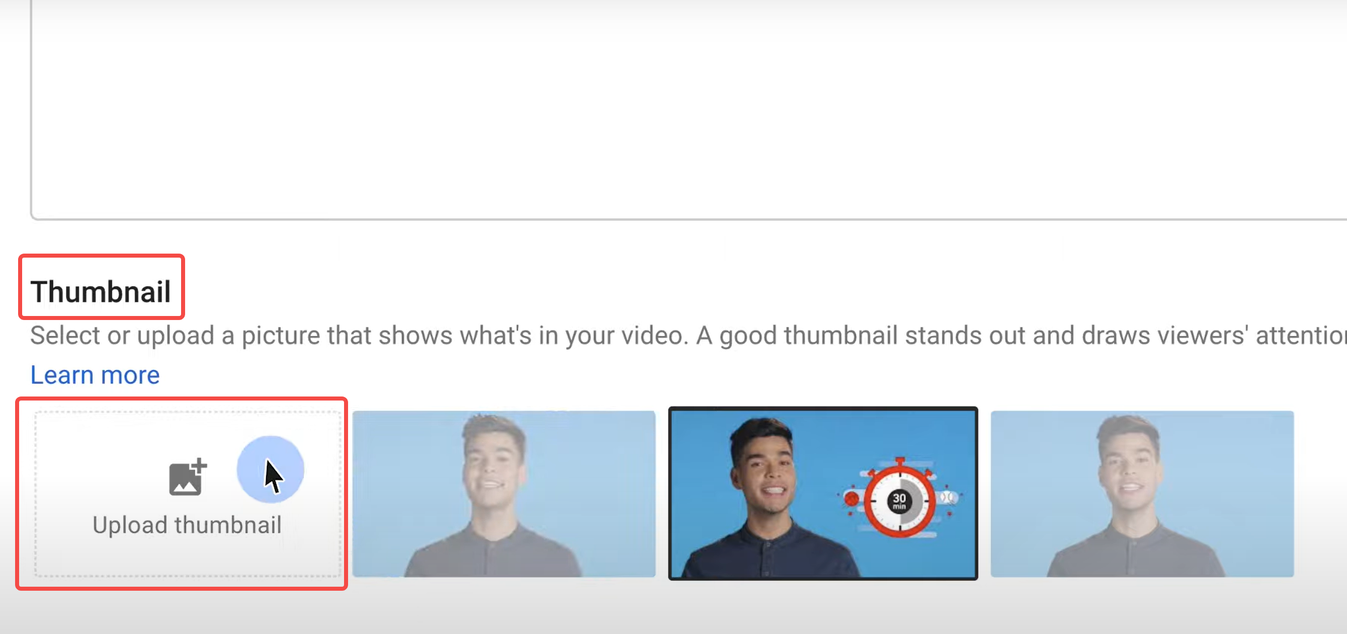 Upload YouTube thumbnails to a computer
